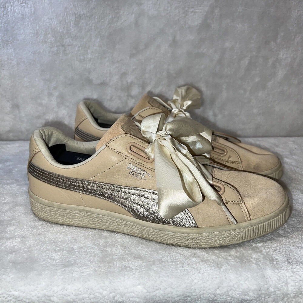 Puma Women's BASKET HEART UP Shoes Natural Vachetta 364955-01. Size 9.5 US!